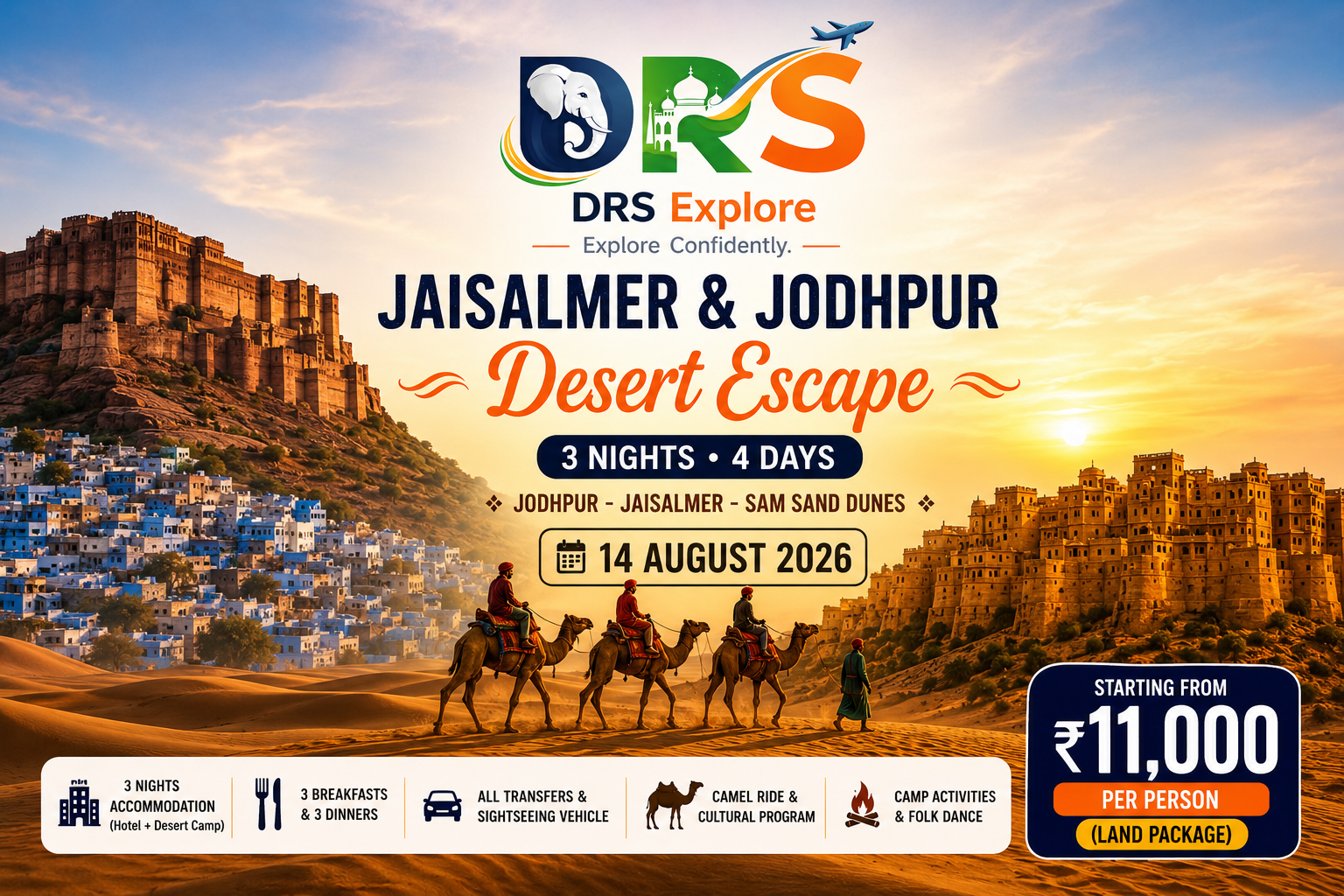 Jaisalmer & Jodhpur Desert Escape (3 Nights / 4 Days)